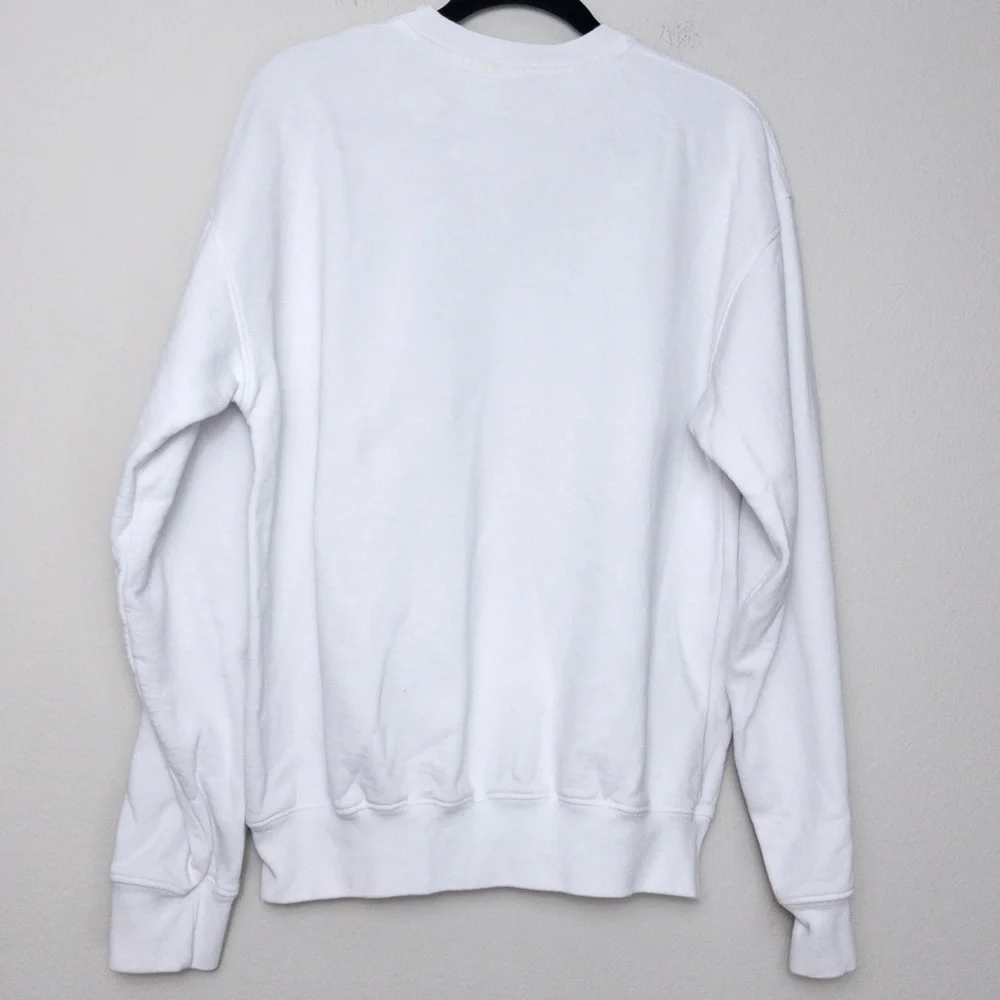 NEW Sporty & Rich X Asics Fun Logo Crewneck S White Jolly Green Terry Cotton - Picture 8 of 10